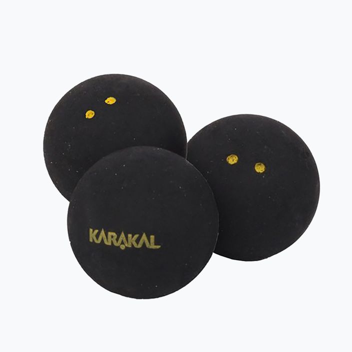 Mingi de squash Karakal Elite Double Yellow Dot 12 buc. black 2