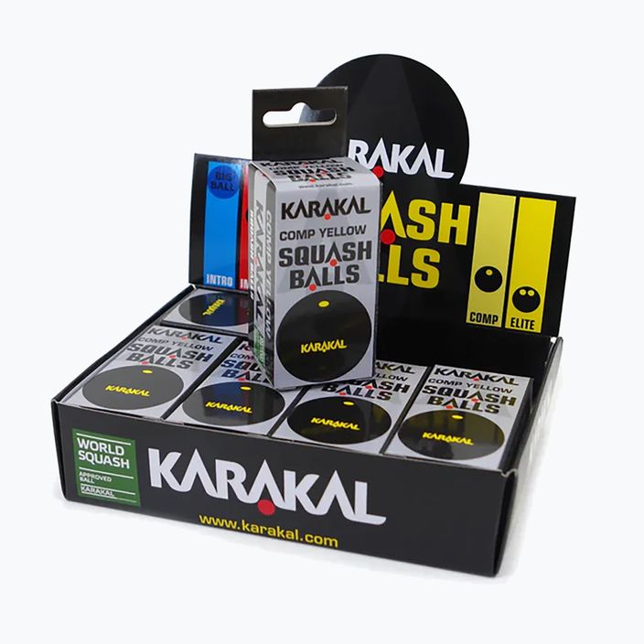 Mingi de squash Karakal Comp Yellow Dot 12 buc. black 2