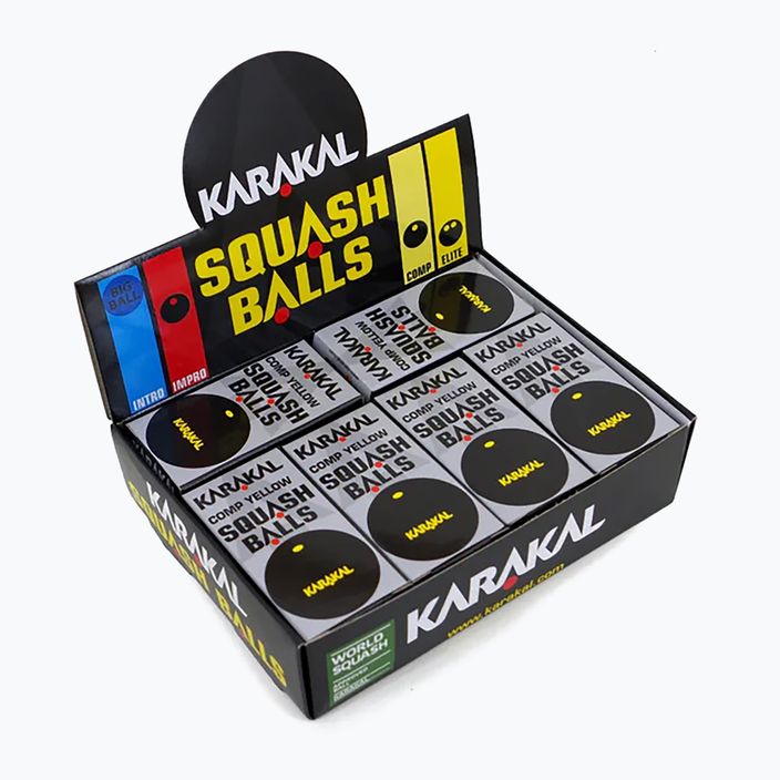 Mingi de squash Karakal Comp Yellow Dot 12 buc. black 3