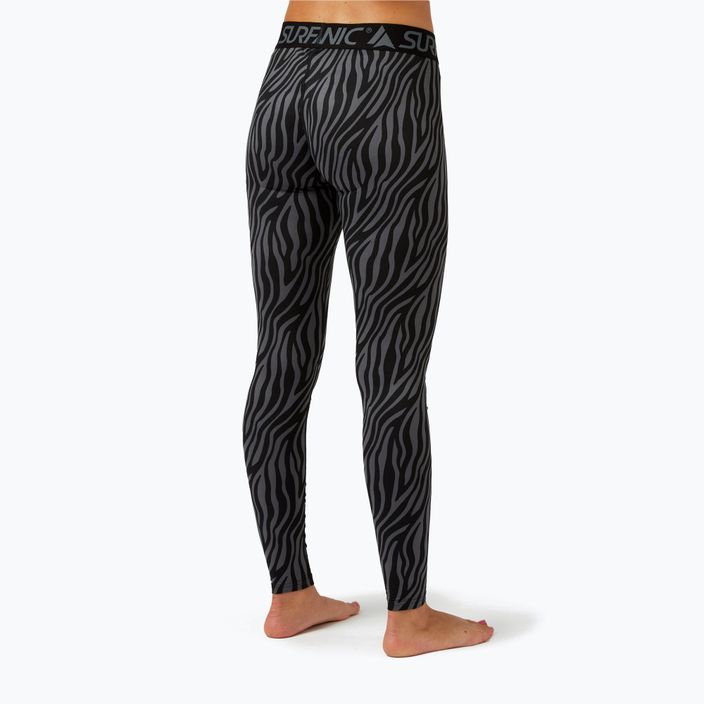 Pantaloni termoactivi pentru femei Surfanic Cozy Limited Edition Long John black zebra 2