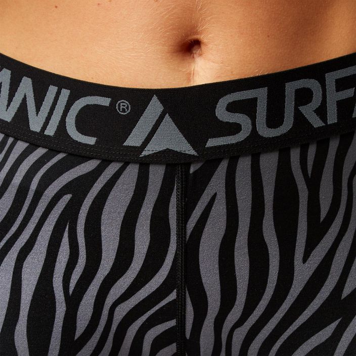 Pantaloni termoactivi pentru femei Surfanic Cozy Limited Edition Long John black zebra 3