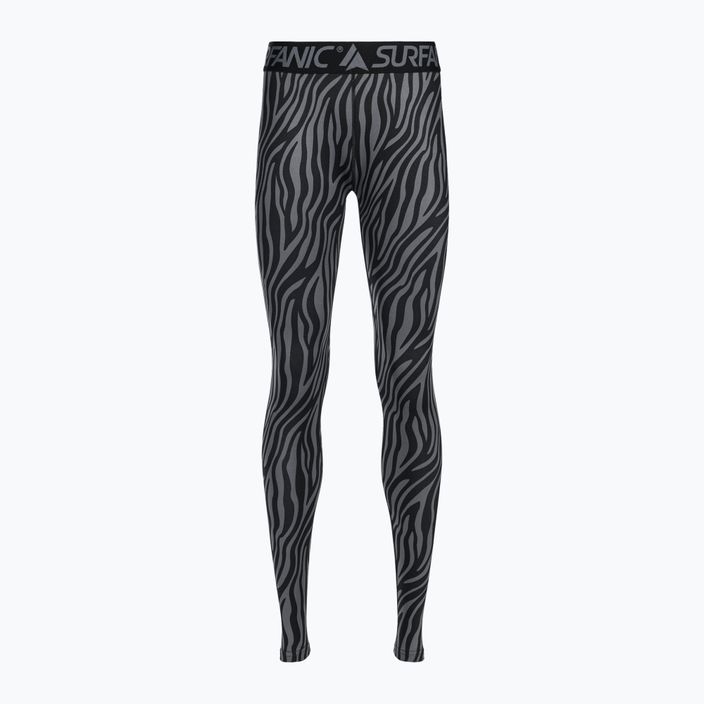Pantaloni termoactivi pentru femei Surfanic Cozy Limited Edition Long John black zebra 5