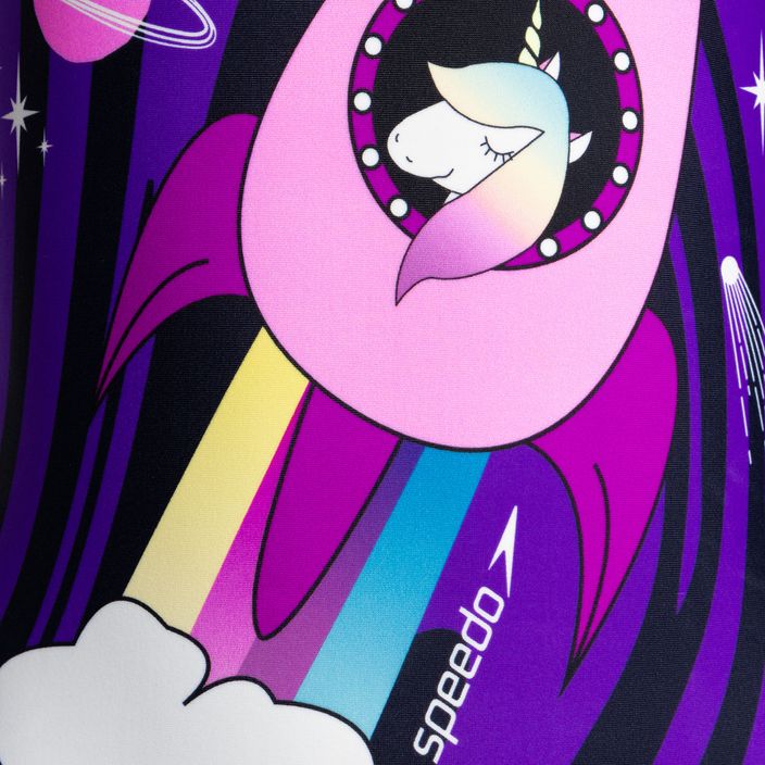 Costum de baie pentru copii Speedo Digital Placement, o singură piesă, violet și negru 3