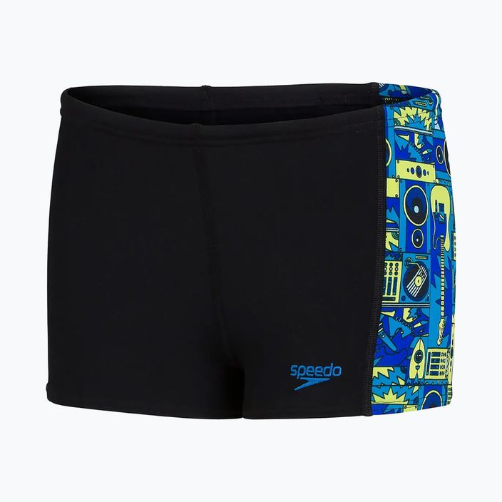 Speedo Allover Panel Aquashort pantaloni de înot pentru copii negru și albastru 68-09530G020 5