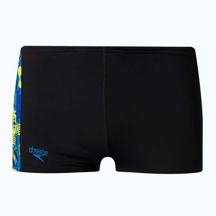 Speedo Allover Panel Aquashort pantaloni de înot pentru copii negru și albastru 68-09530G020