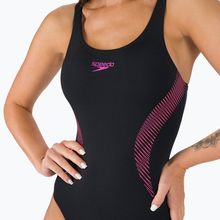 Speedo Placement Muscleback costum de baie dintr-o bucată pentru femei negru 68-08694G704 4