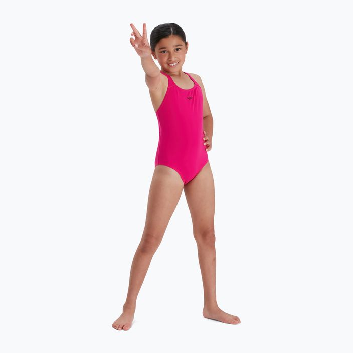 Speedo Eco Endurance+ Medalist costum de baie pentru copii, o singură piesă, roz 8-13457B495 5