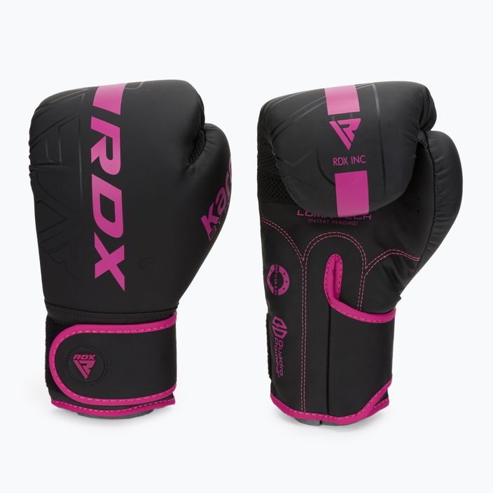 Mănuși de box RDX F6 negru-roze BGR-F6MP 3