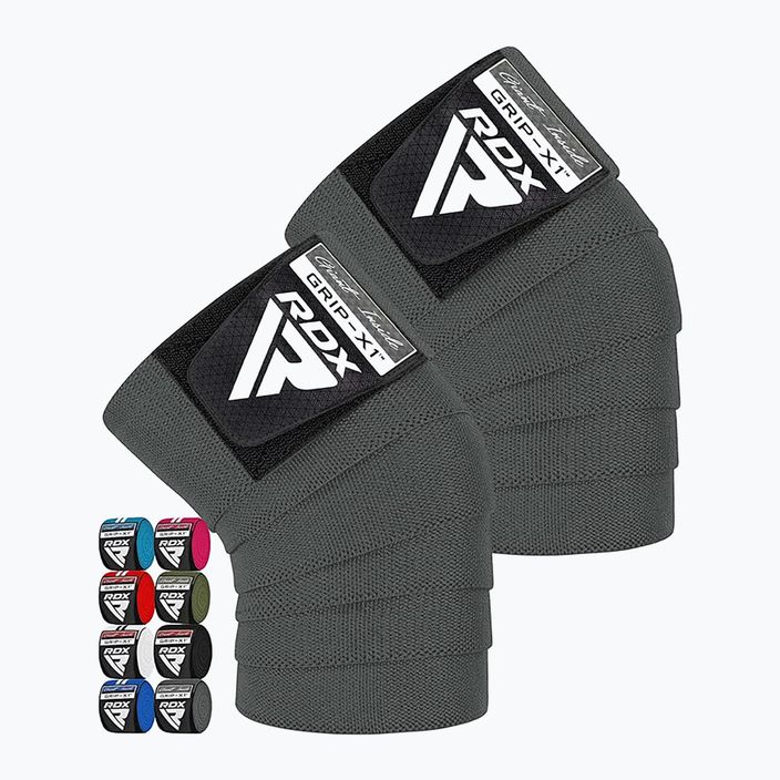 Benzi pentru genunchi RDX Compression Elasticated Knee Wrap grey 2