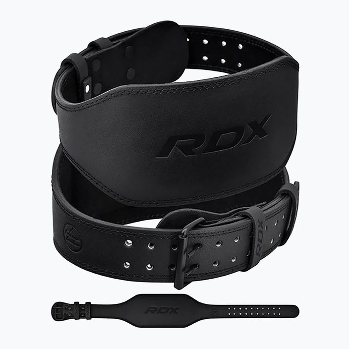 Curea pentru ridicarea greutăților RDX Belt 6" Leather black 2