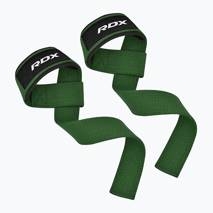 Curele pentru ridicat greutăți RDX W1 Weight Training Wrist Straps army green 2