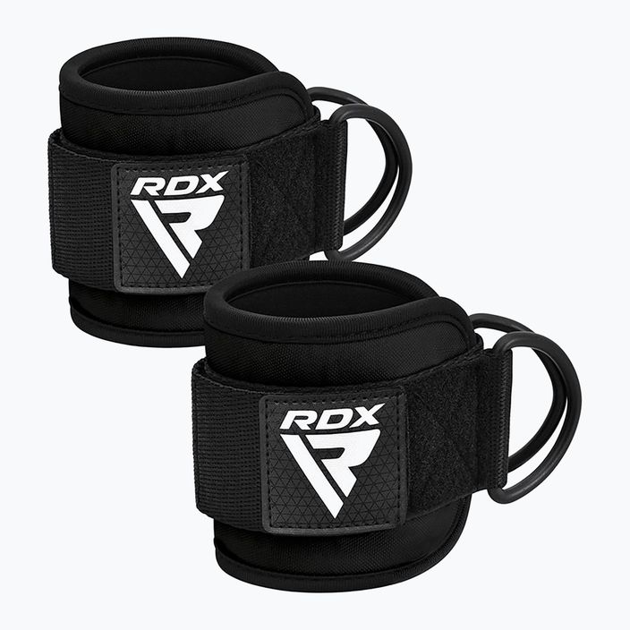 Benzi cu cârlige pentru încheietură RDX Gym Ankle Pro A4 negre WAN-A4B-P 2