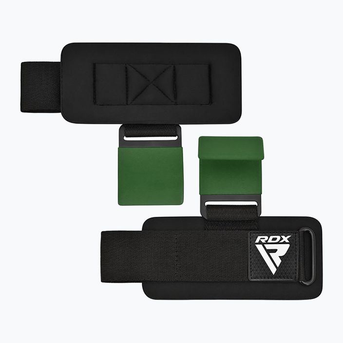 Curele pentru ridicat greutăți cu cârlige RDX W5 Weight Lifting Hook Strap army green 5