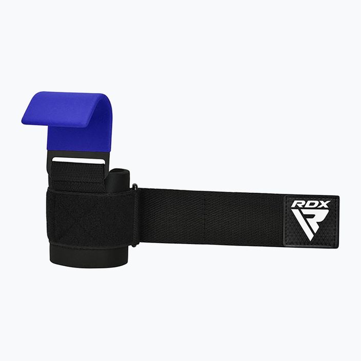 Curele pentru ridicat greutăți cu cârlige  RDX W5 Weight Lifting Hook Strap blue 4