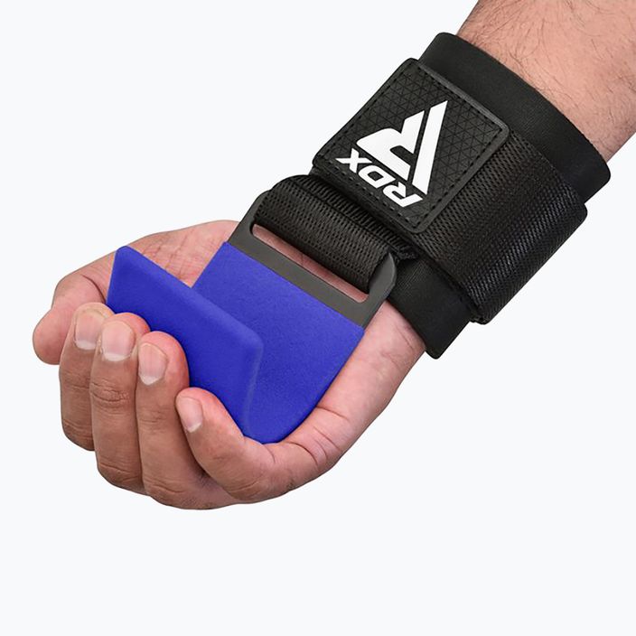 Curele pentru ridicat greutăți cu cârlige  RDX W5 Weight Lifting Hook Strap blue 6