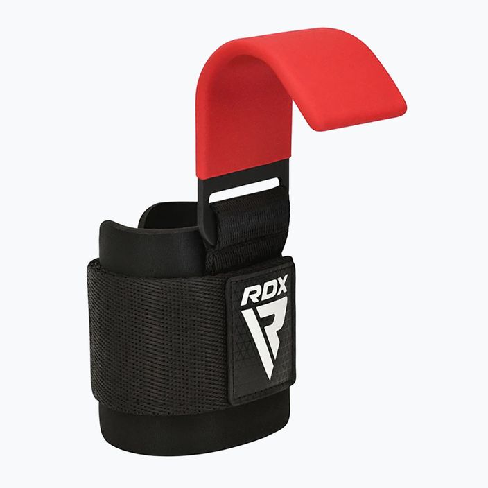 Curele pentru ridicat greutăți cu cârlige  RDX W5 Weight Lifting Hook Strap red 2