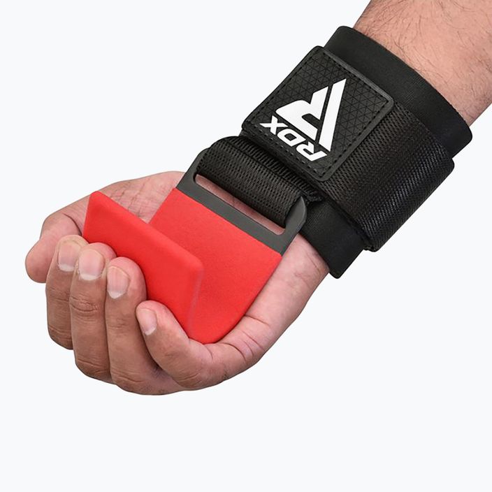 Curele pentru ridicat greutăți cu cârlige  RDX W5 Weight Lifting Hook Strap red 6