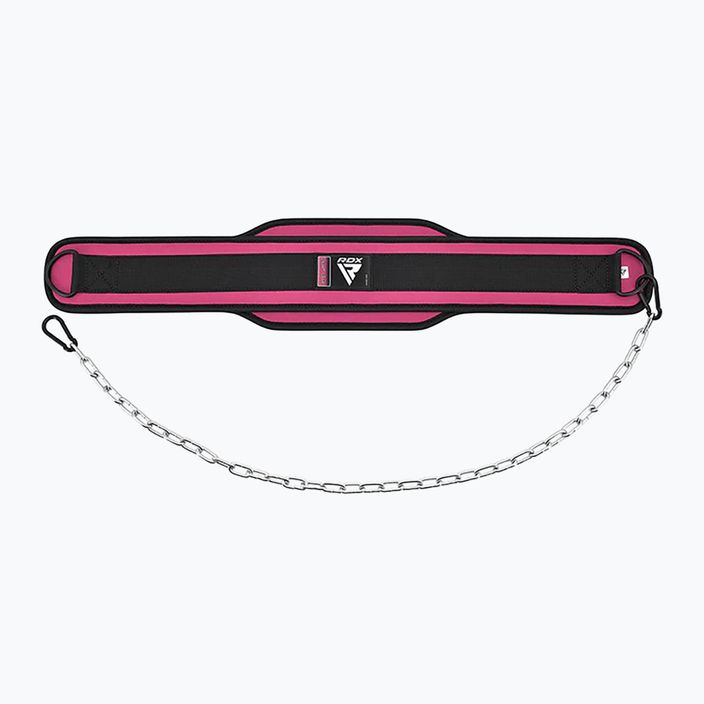 Curea pentru ridicarea greutăților RDX Pro Dipping Belt 2 Layer pink 2