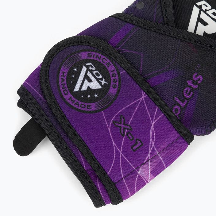 RDX Weight Lifting X1 Long Strap mănuși de antrenament negru și violet WGN-X1PR 4