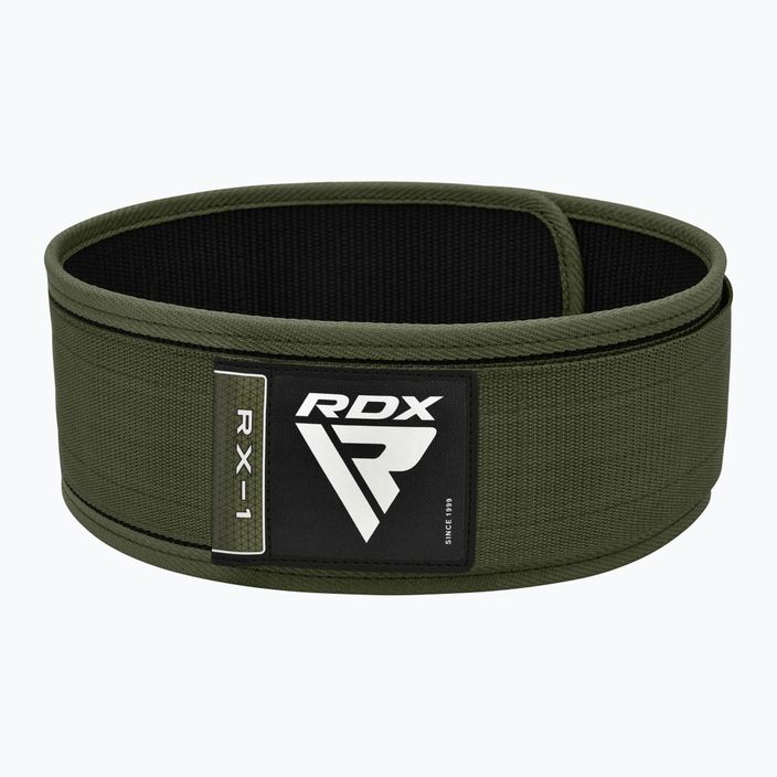 Centură pentru ridicarea greutăților RDX RX1 Weight Lifting Strap army green
