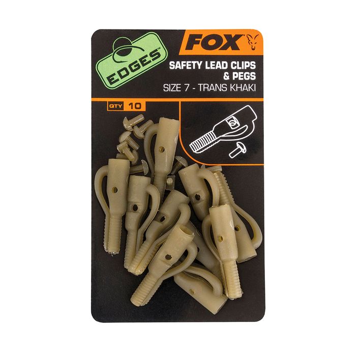 FOX Edges Secure Lead Clip + Cuie 10 buc. Trans kaki CAC477 2