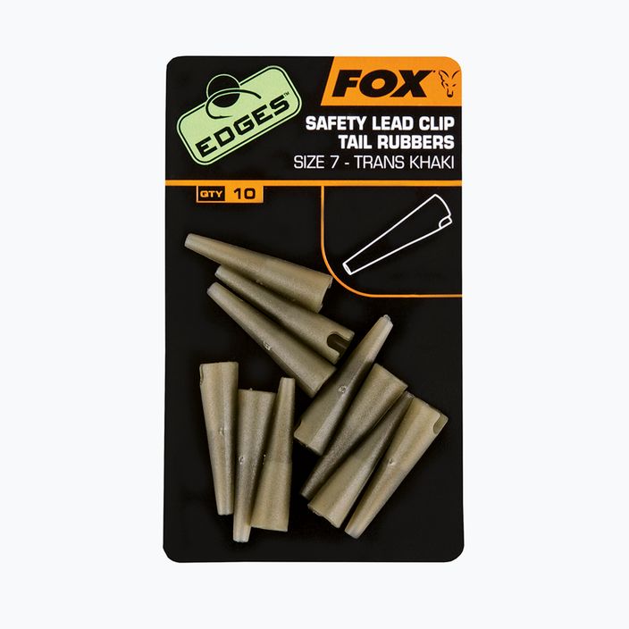 FOX Edges Lead Clip Lead Clip Tail Rubbers 10 buc. Trans kaki CAC478 2