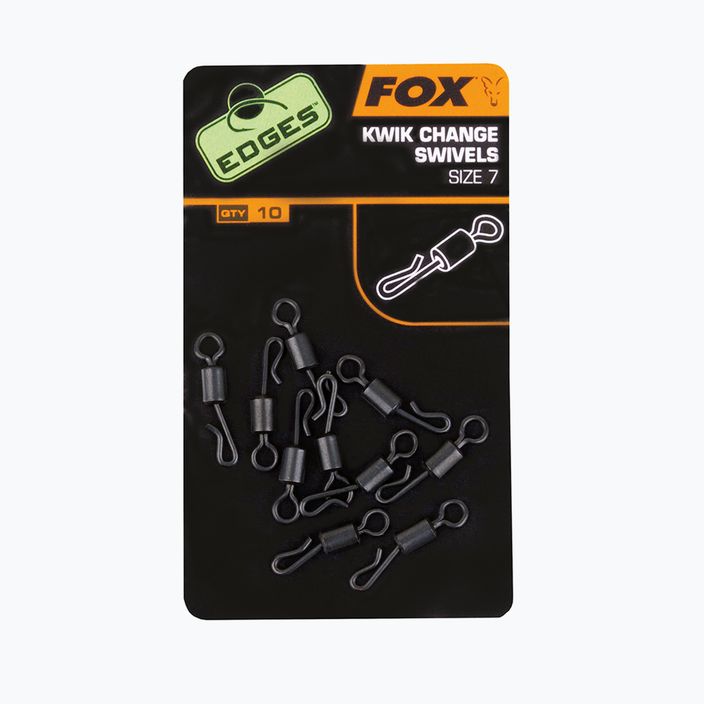 Fox Edges Kwik Change Swivels de pescuit negru CAC485