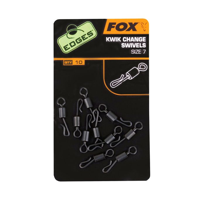 Fox Edges Kwik Change Swivels de pescuit negru CAC485 2