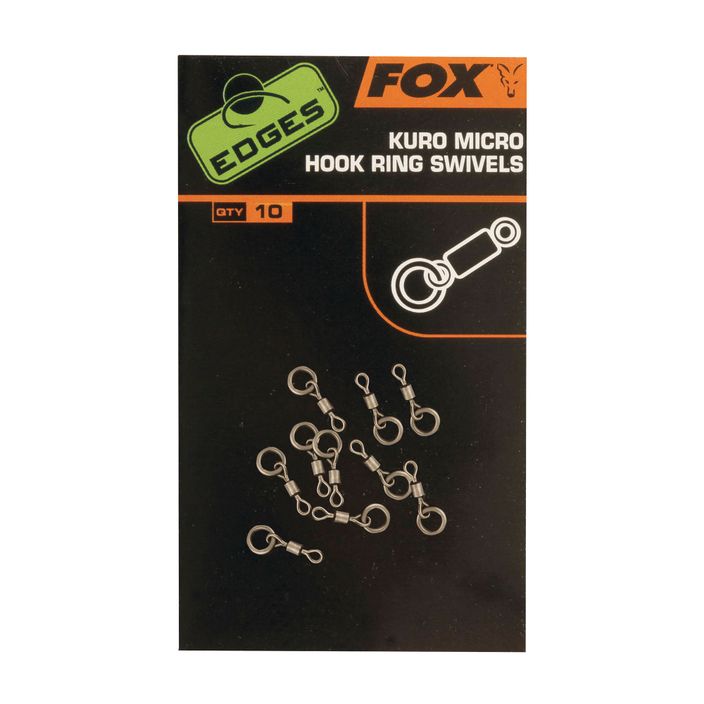 Fox Edges Kuro Micro Hook Ring Crap Swivels argint CAC586 2