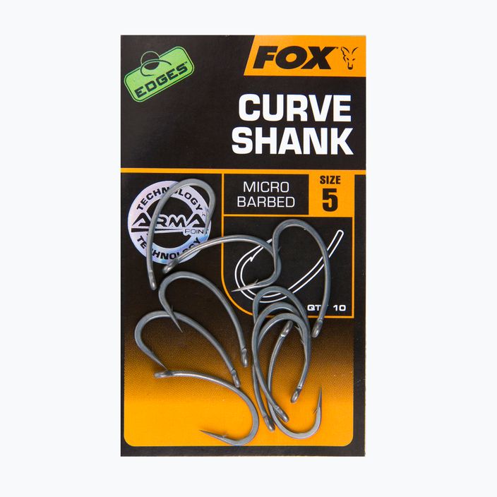 Fox Edges Carp Hooks Armapoint Curve Shank Dimensiunea gri CHK195 2