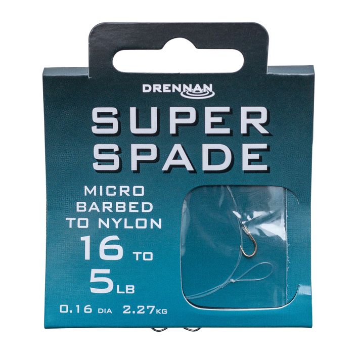 Drennan Super Spade methode leader leader barbless cârlig + linie 8 buc. clar HNSSPM012 2