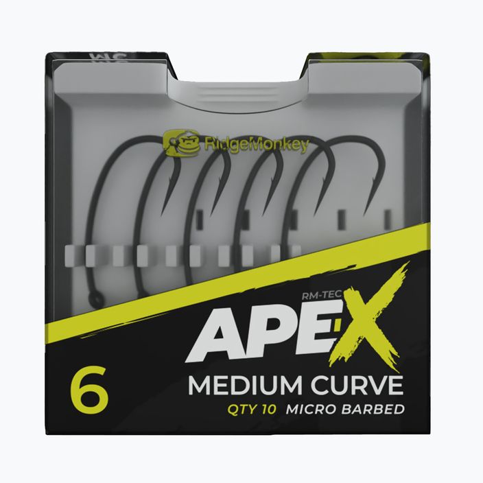 Ridge Monkey Ape-X Ape-X Medium Curve Barbed Hooks gri RMT251 2