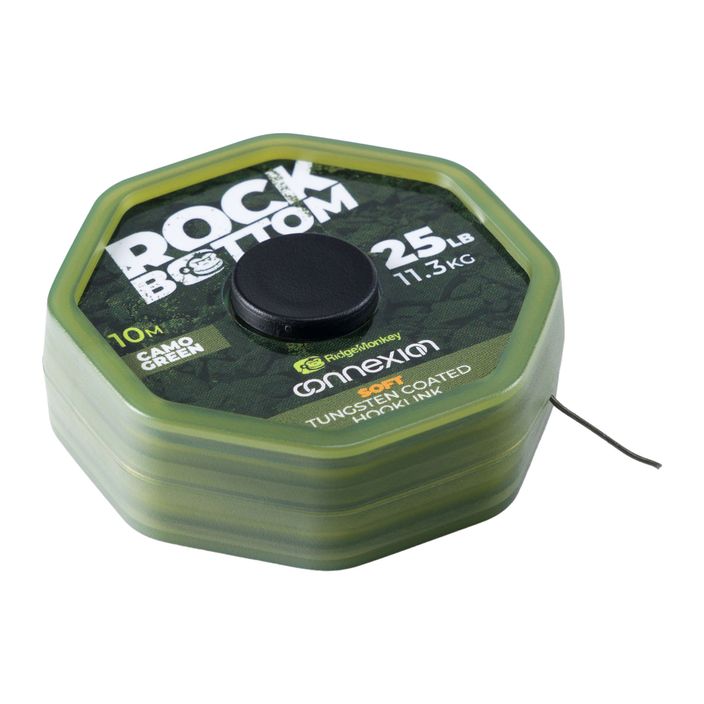 Ridge Monkey Connexion Rock Bottom Tungsten Soft Coated Hooklink împletitură verde RMT279 2