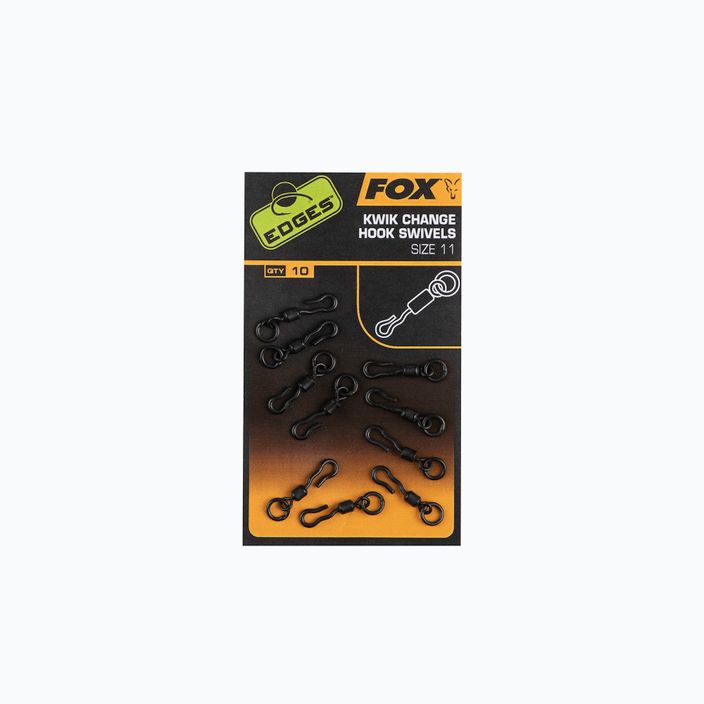 Fox Edges Kwik schimbare cârlig Swivels cârlige de crap negru CAC702 2