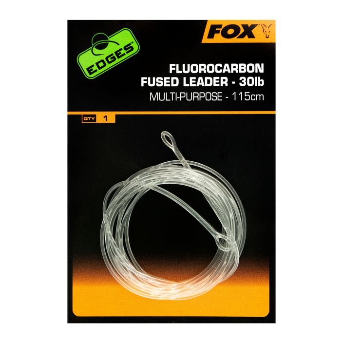 Fox Fluorocarbon liderul de crap Fused liderul de 30 lb - No Swivel 115 cm transparent CAC720 2