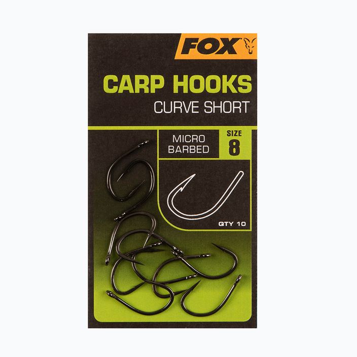 Fox Curve Shank scurt cârlige de crap negru CHK238 2