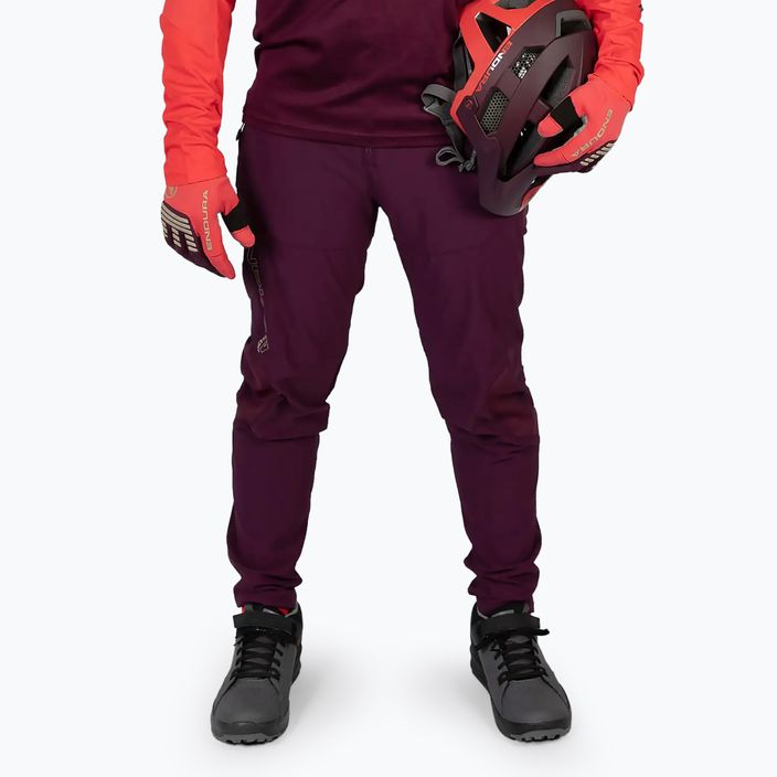 Pantaloni de ciclism pentru bărbați Endura MT500 Burner aubergine