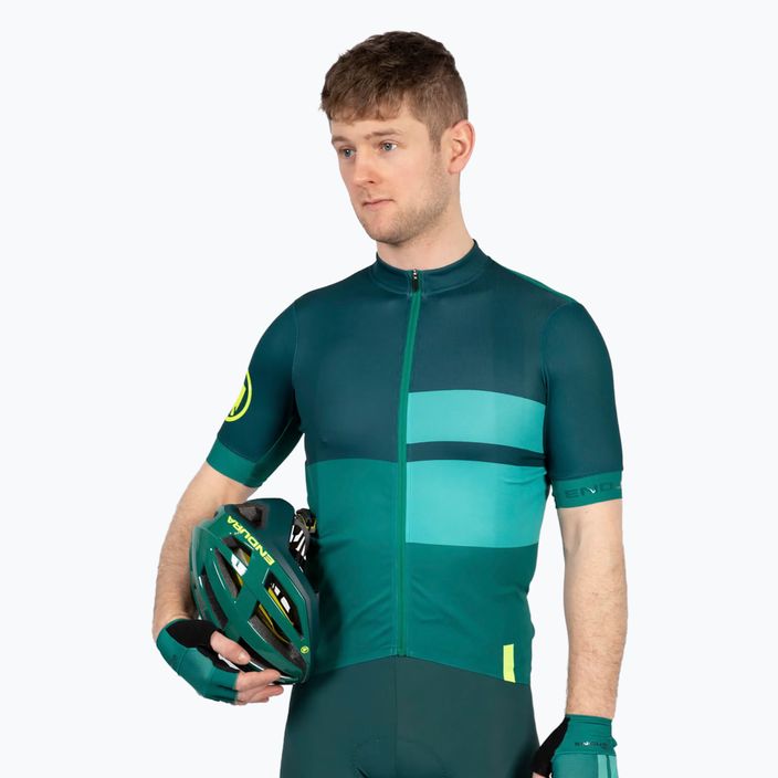 Tricou de ciclism pentru bărbați Endura FS260 Print S/S emerald green