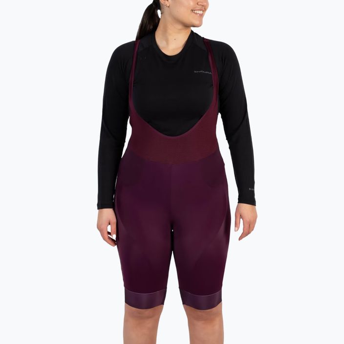 Pantaloni scurți de ciclism pentru femei Endura FS260-Pro DS Bibshort aubergine