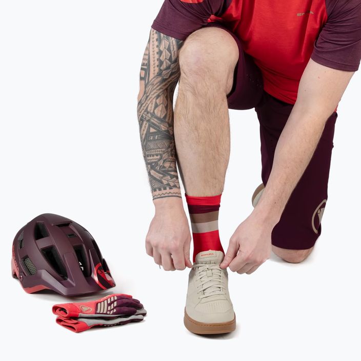Șosete de ciclism pentru bărbați Endura Bandwidth pomegranate 6