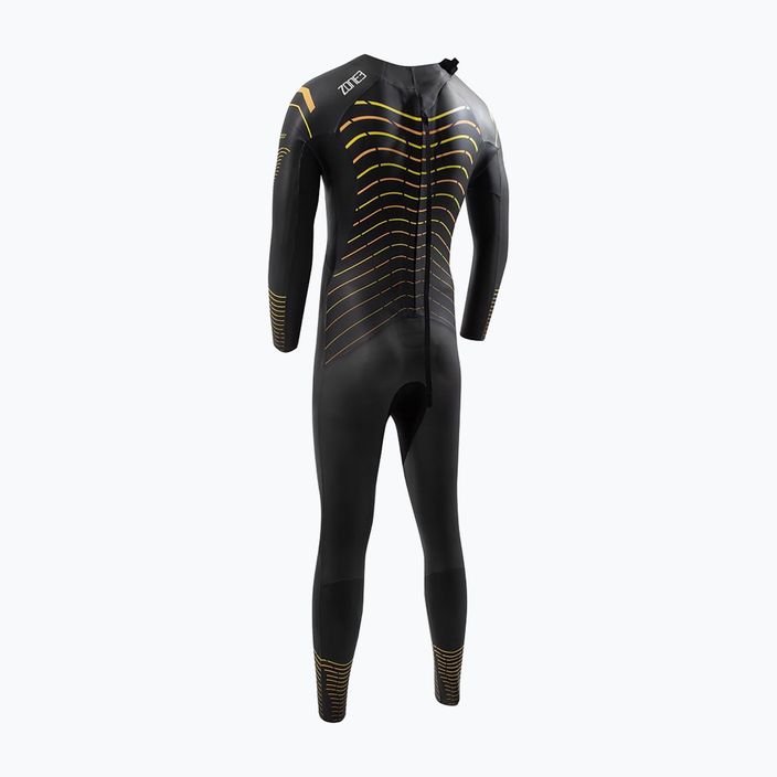 Costum de înot pentru bărbați ZONE3 Thermal Aspect Breaststroke black/orange/yellow 2