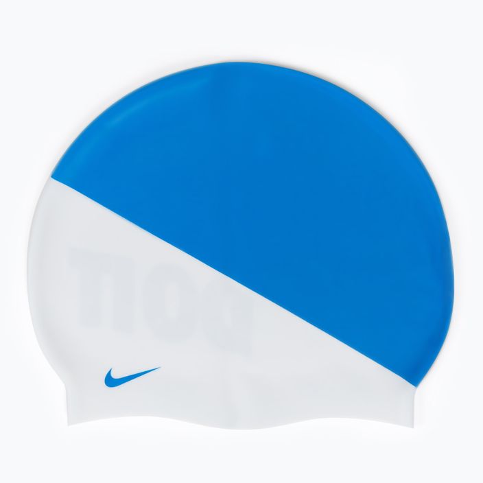 Șapcă de înot Nike Jdi Slogan albastru și alb NESS9164-458 2