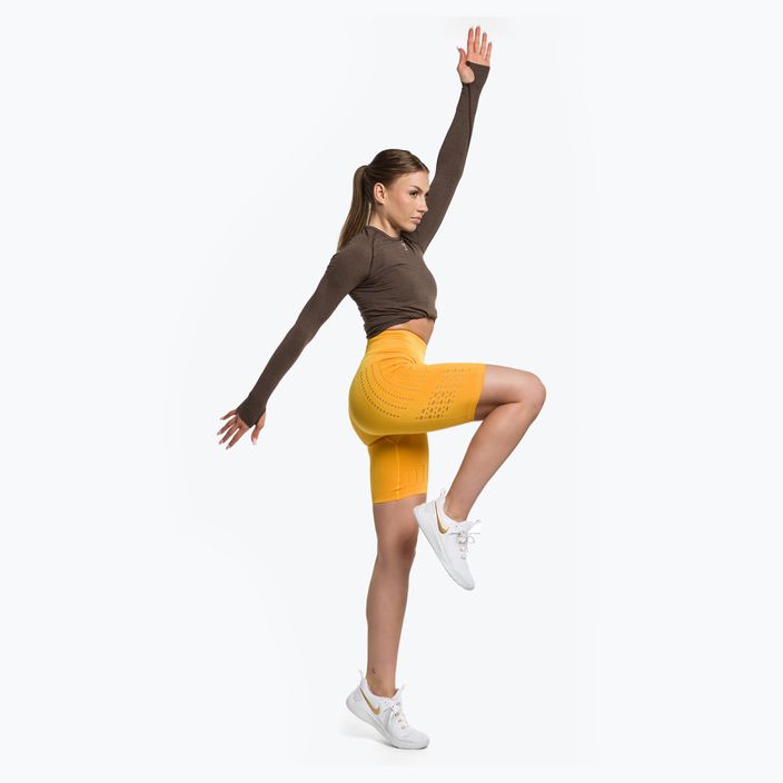 Pantaloni scurți de antrenament Gymshark Flawless Shine Seamless Seamless saffron/galben pentru femei Gymshark 2