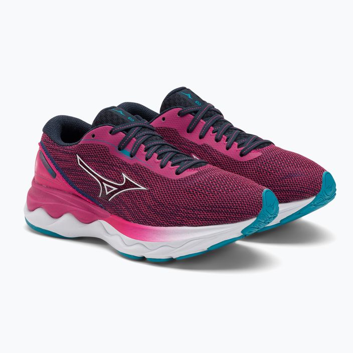Pantofi de alergare pentru femei Mizuno Skyrise 3 roz păun/alb/alger albastru 4