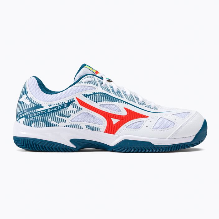 Pantofi de tenis pentru bărbați Mizuno Breakshot 3 CC alb 61GC2125 2