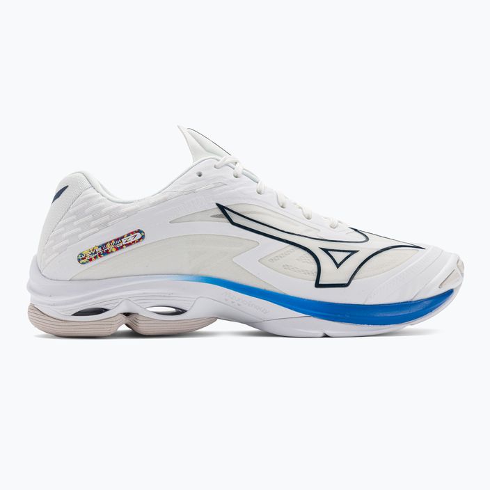 Pantofi de volei pentru bărbați Mizuno Wave Lightning Z7 alb netăiat/albastru de lună/albastru de pace 2