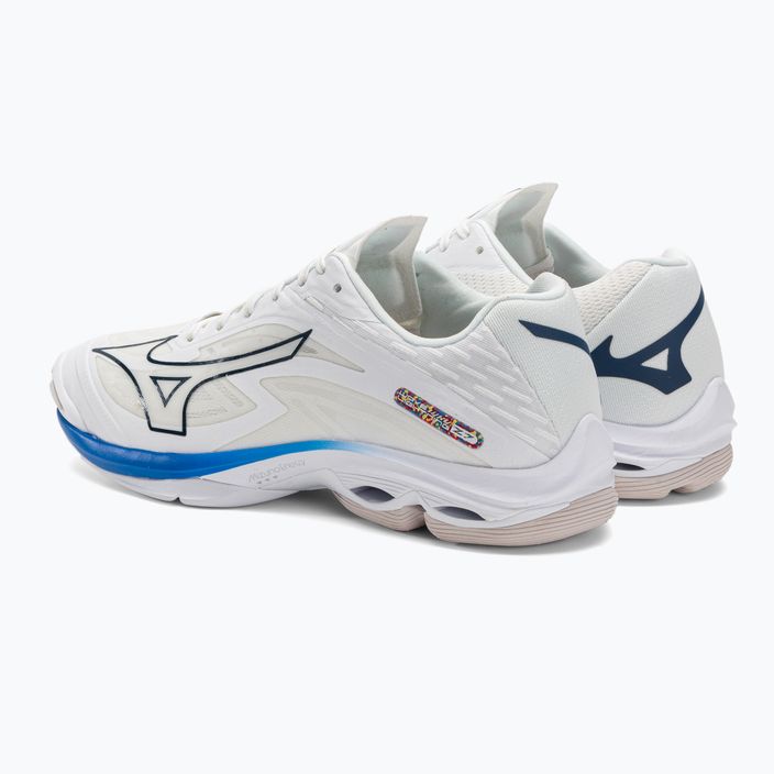 Pantofi de volei pentru bărbați Mizuno Wave Lightning Z7 alb netăiat/albastru de lună/albastru de pace 4
