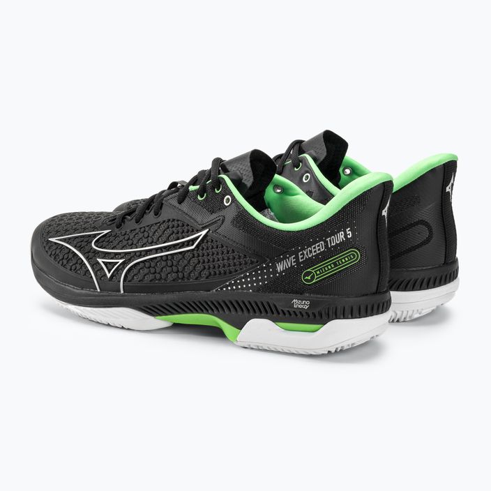 Pantofi de tenis pentru bărbați Mizuno Wave Exceed Tour 5 CC negru / argintiu / verde techno 4
