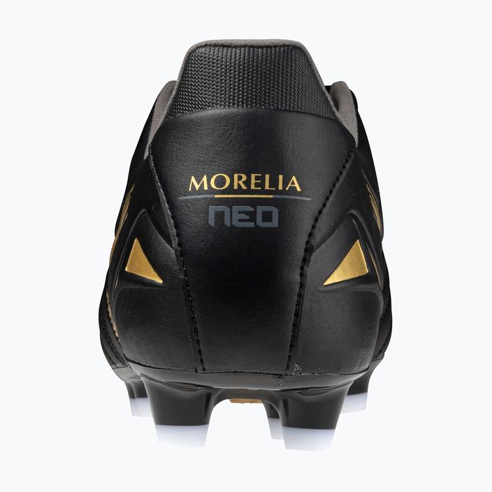 Ghete de fotbal Mizuno Morelia Neo IV Pro AG pentru bărbați, negru/auriu/negru 9
