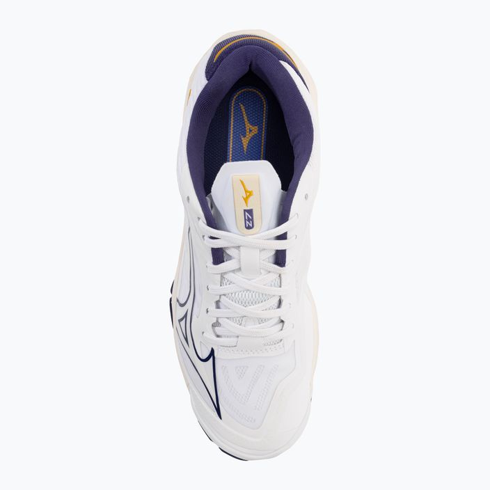 Pantofi de volei pentru bărbați Mizuno Wave Lightning Z7 alb / panglică albastră / aur mp 7